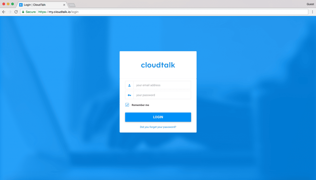 foto de acceso a cloudtalk