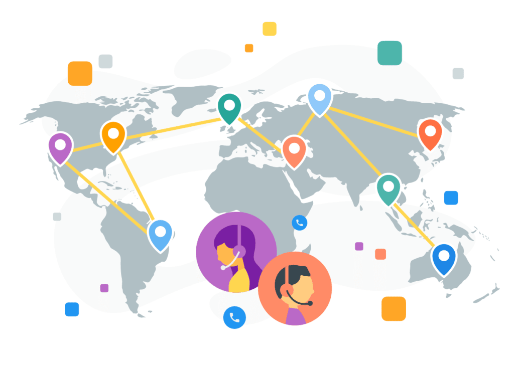 conexiones globales de los centros de llamadas