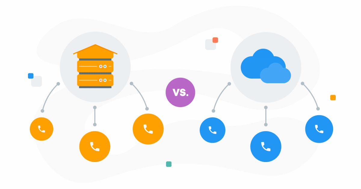 Software per call center on-premise vs. software per call center basato su cloud.