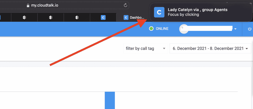 desktop notification bring  in front