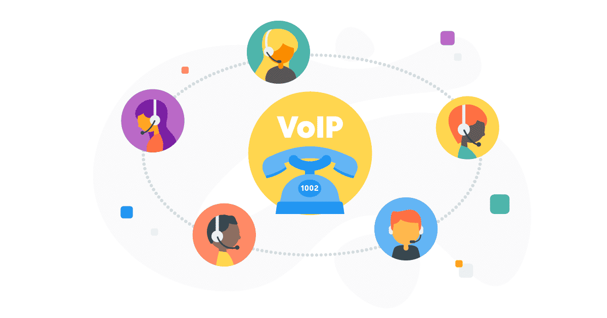 ilustração VoIP ramal telefônico COMPARTILHAR