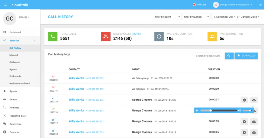 screenshot REM FTR call recording
