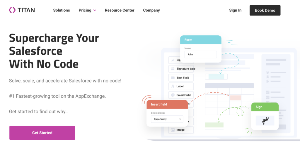 Screenshot of the Titan website homepage.
