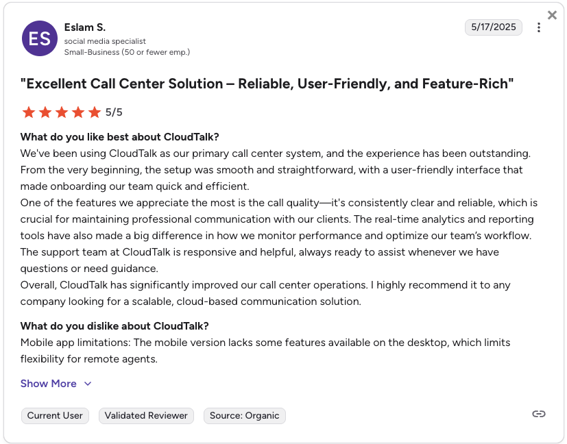 cloudtalk call center review g2 for healthcare