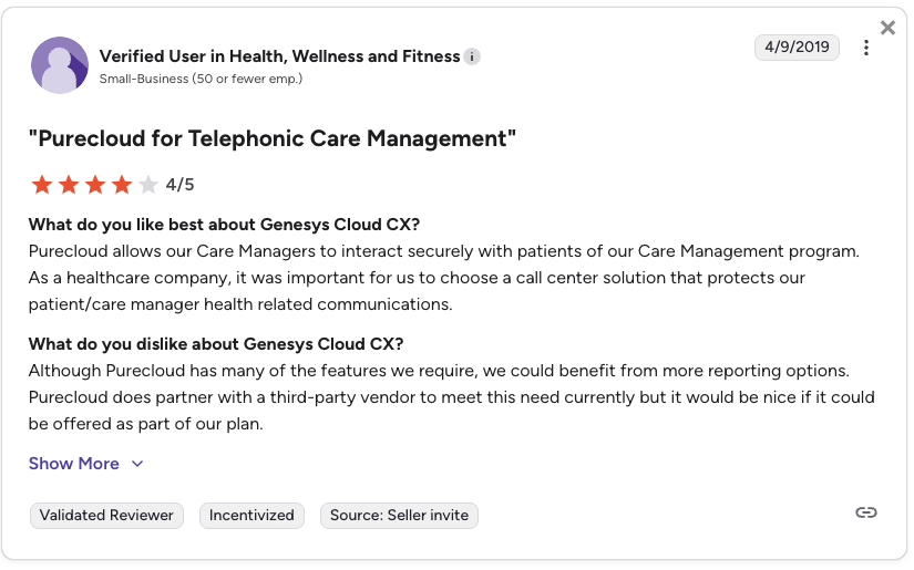 genesys healthcare g2 review