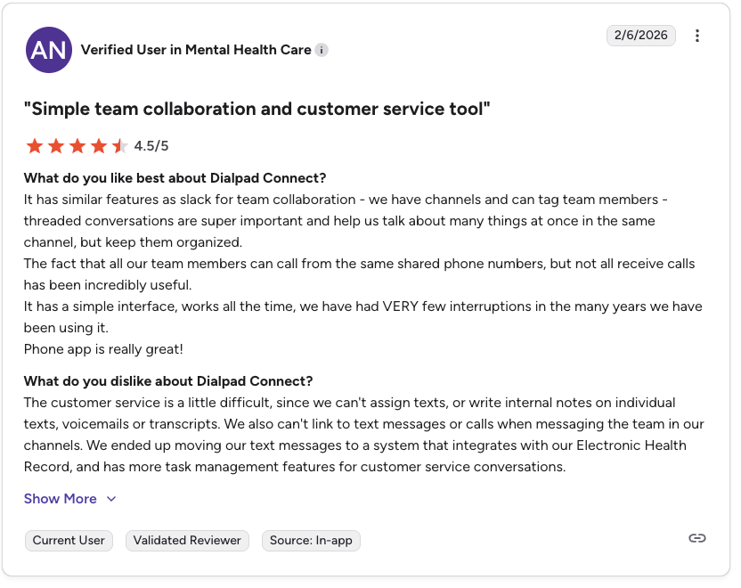 dialpad healthcare contact center review g2