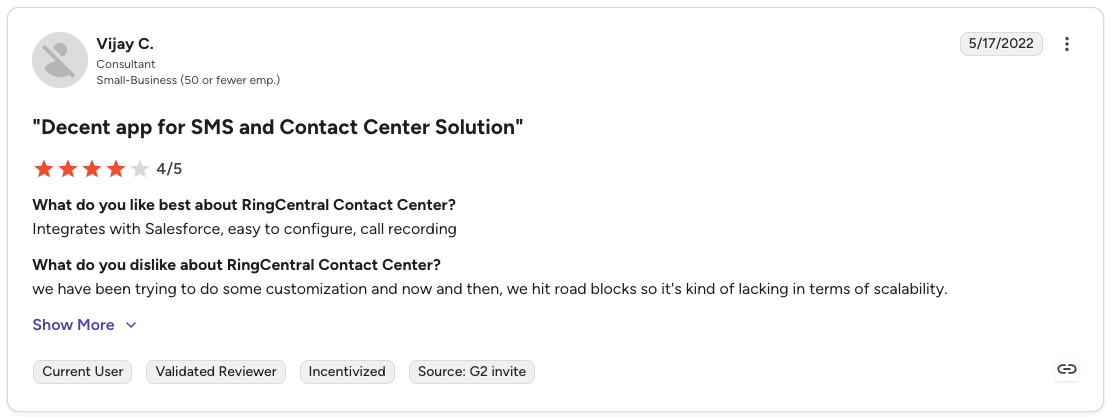 ringcentral g2 review