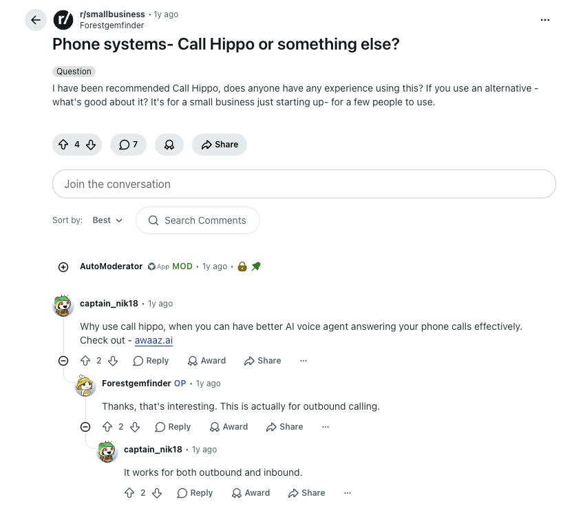 callhippo pricing discussion on reddit
