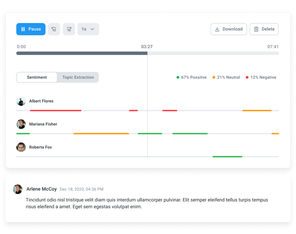 topic extraction screenshot