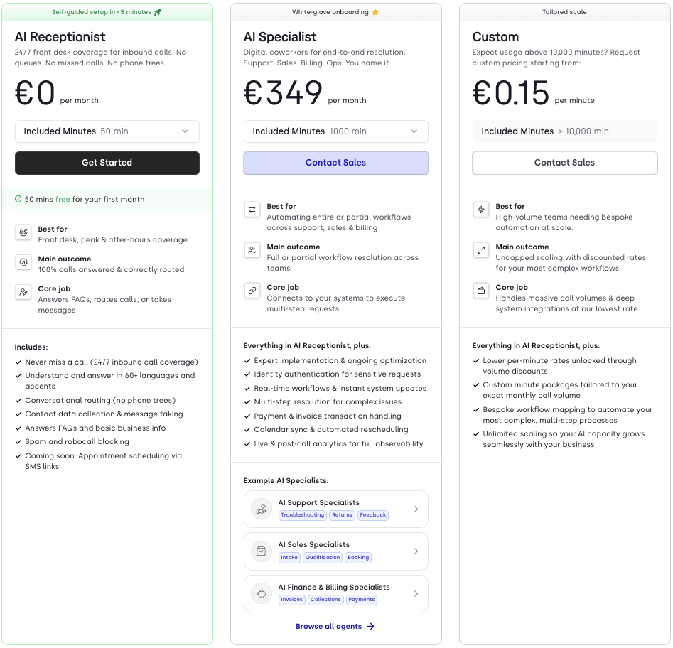 cloudtalk ai answering service pricing