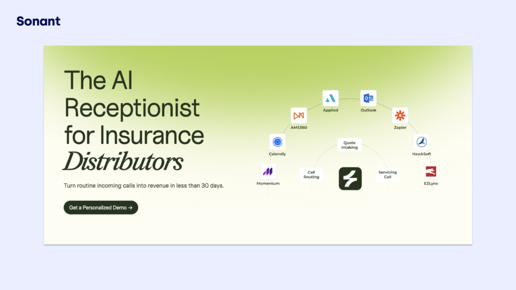 sonant  best ai voice agent for insurance