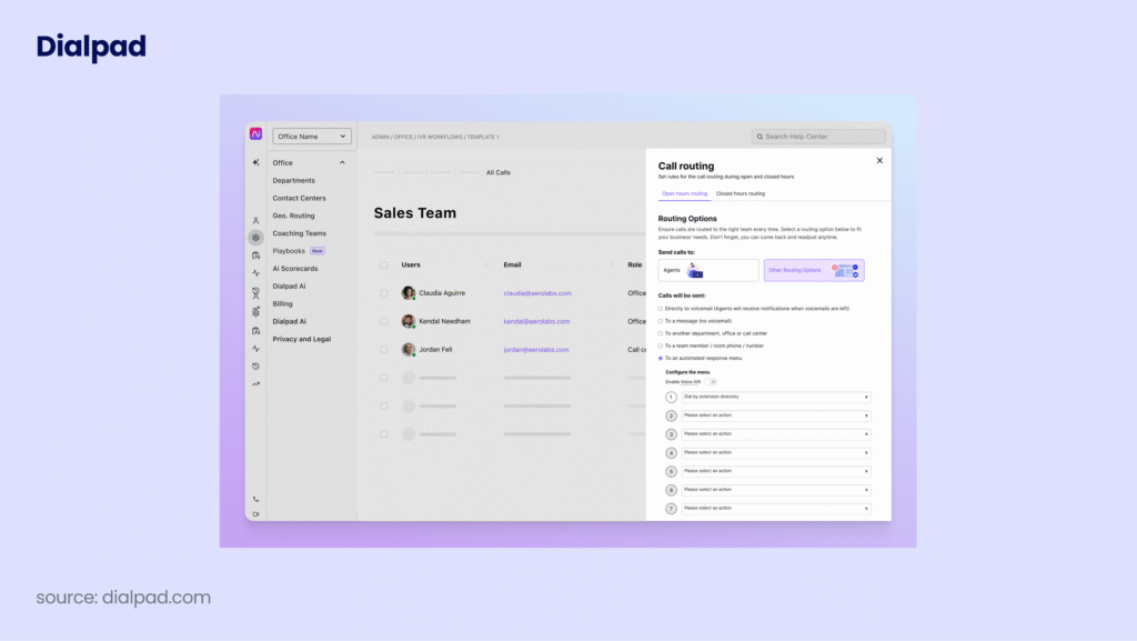 Dialpad AI Virtual Receptionist