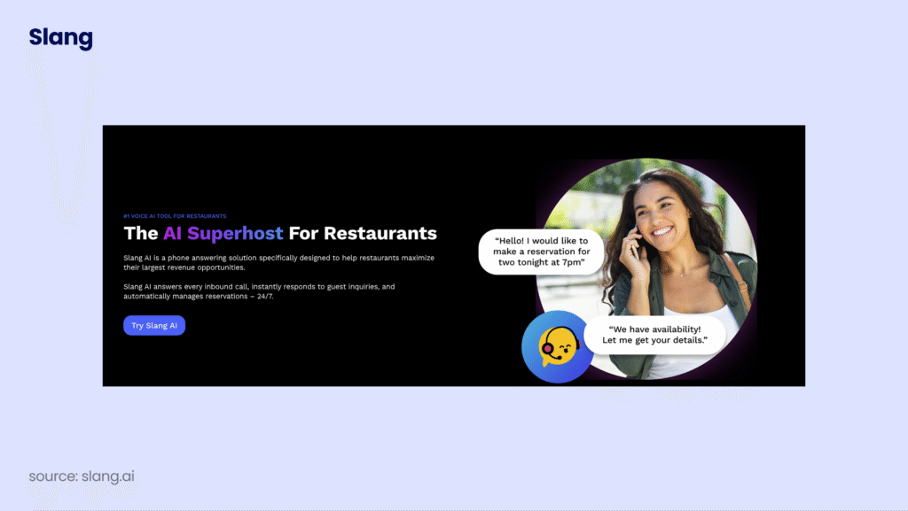 Slang AI Virtual Receptionist