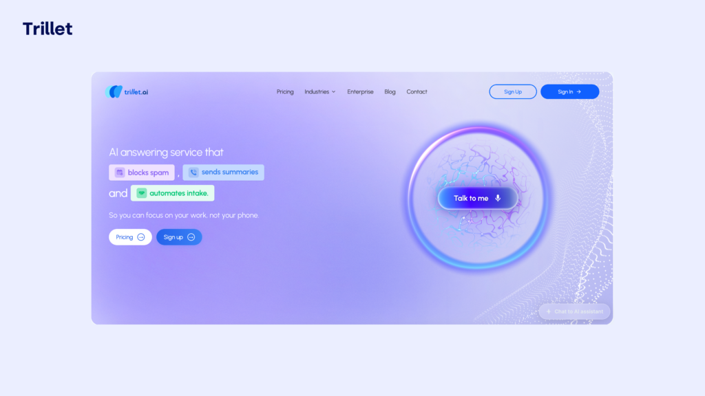 trillet ai receptionist