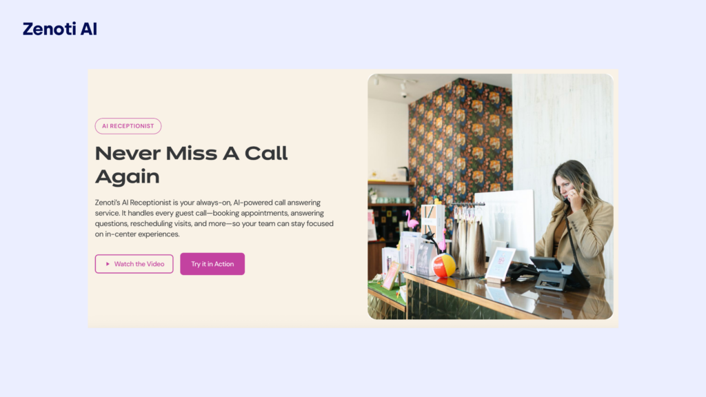 zenoti  ai receptionist