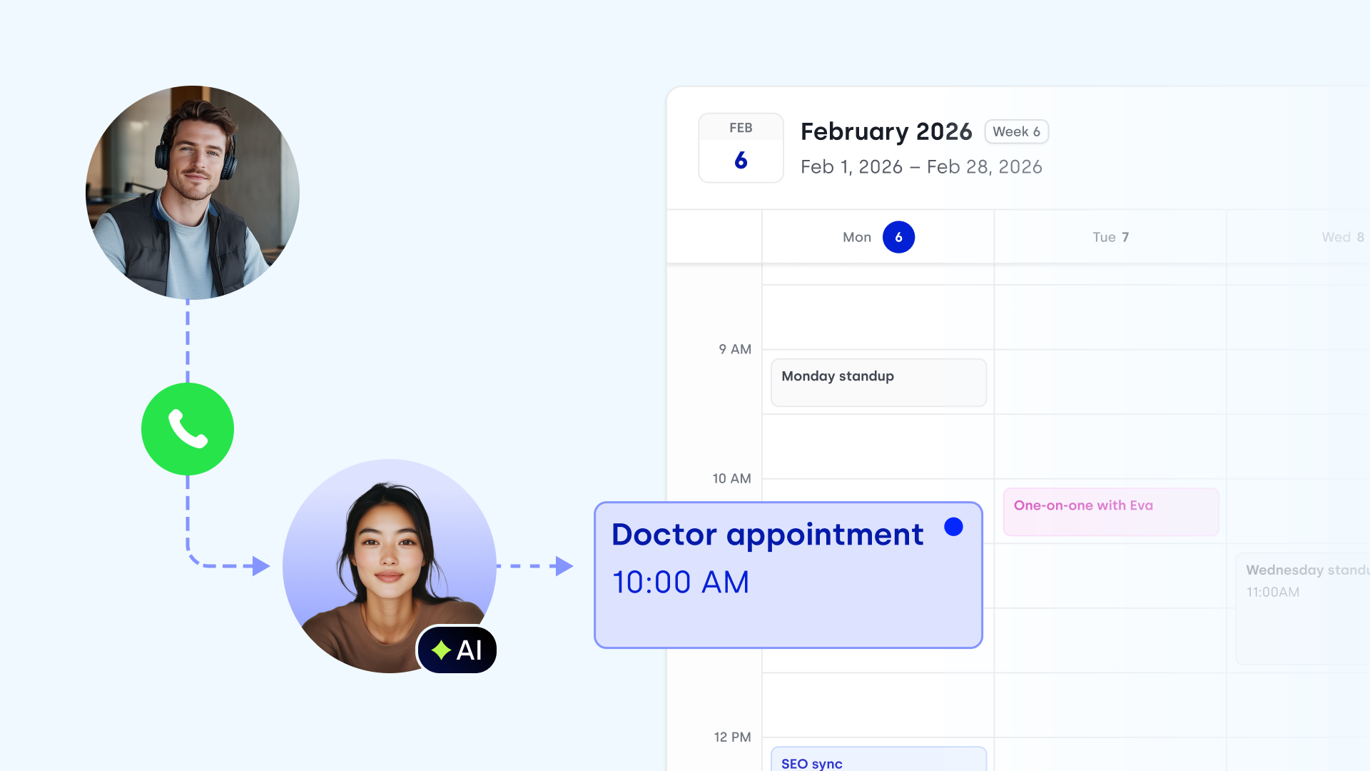 AI voice agent that schedules calls and appointments in real time