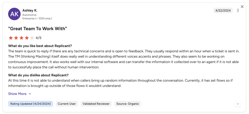 Replicant AI review
