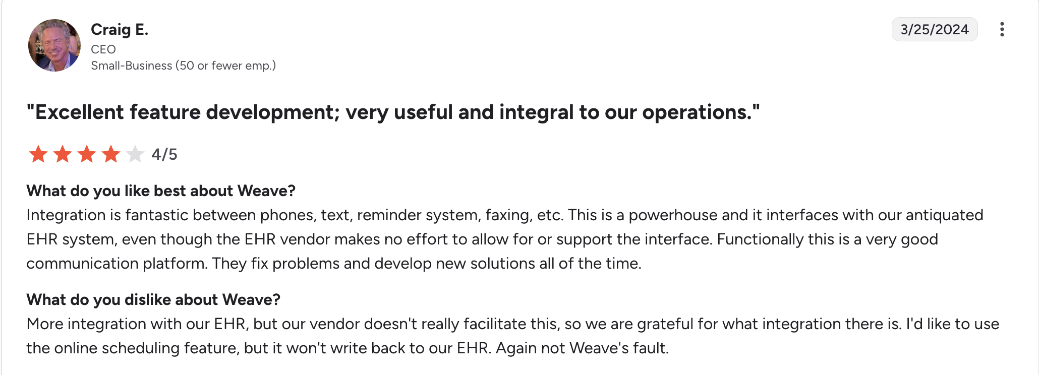 weave ai review g2