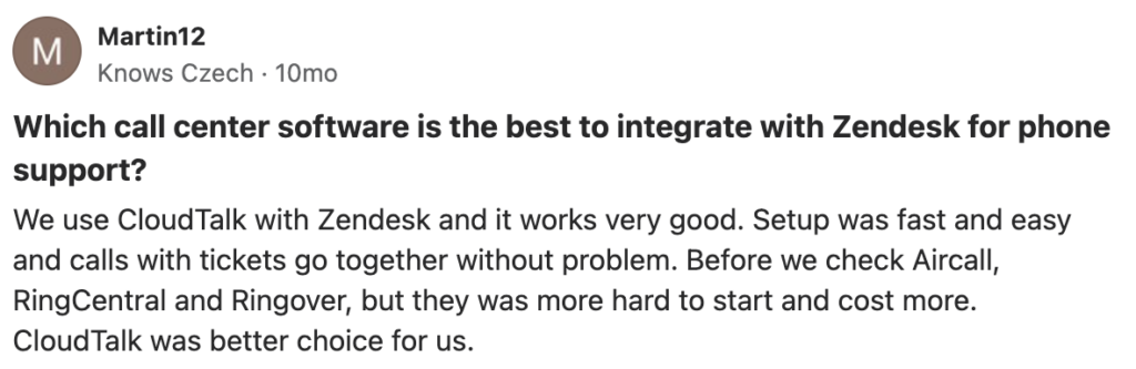 Quora CloudTalk
