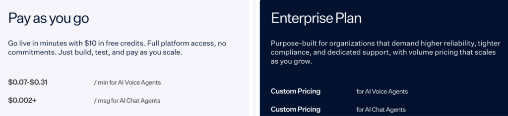 Retell AI plans and pricing
