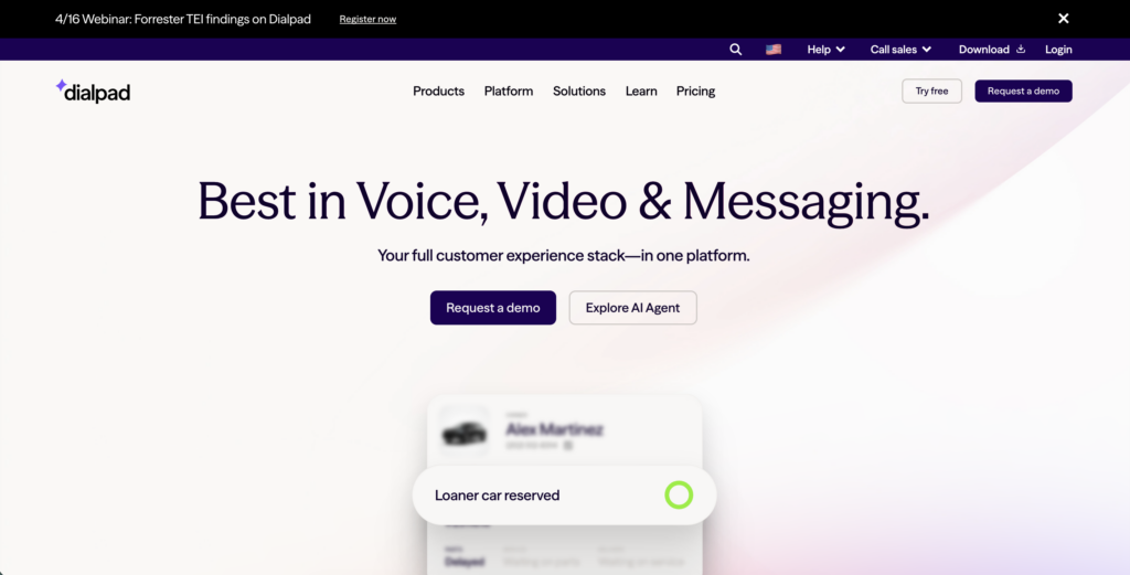 dialpad homepage