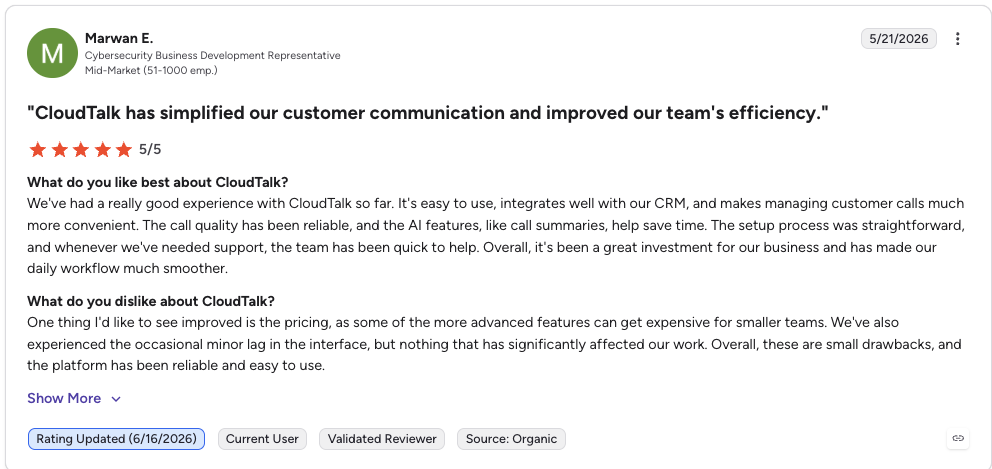 cloudtalk review g2