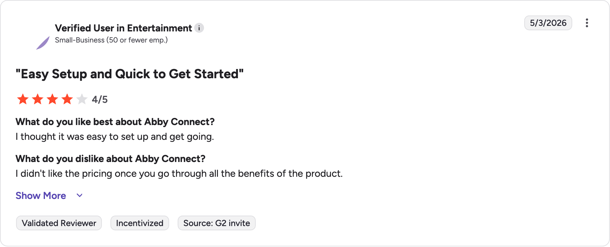 abby-connect g2 review rating summary