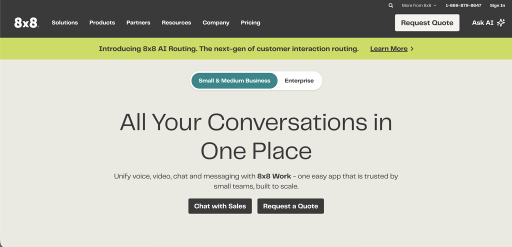 8x8 homepage